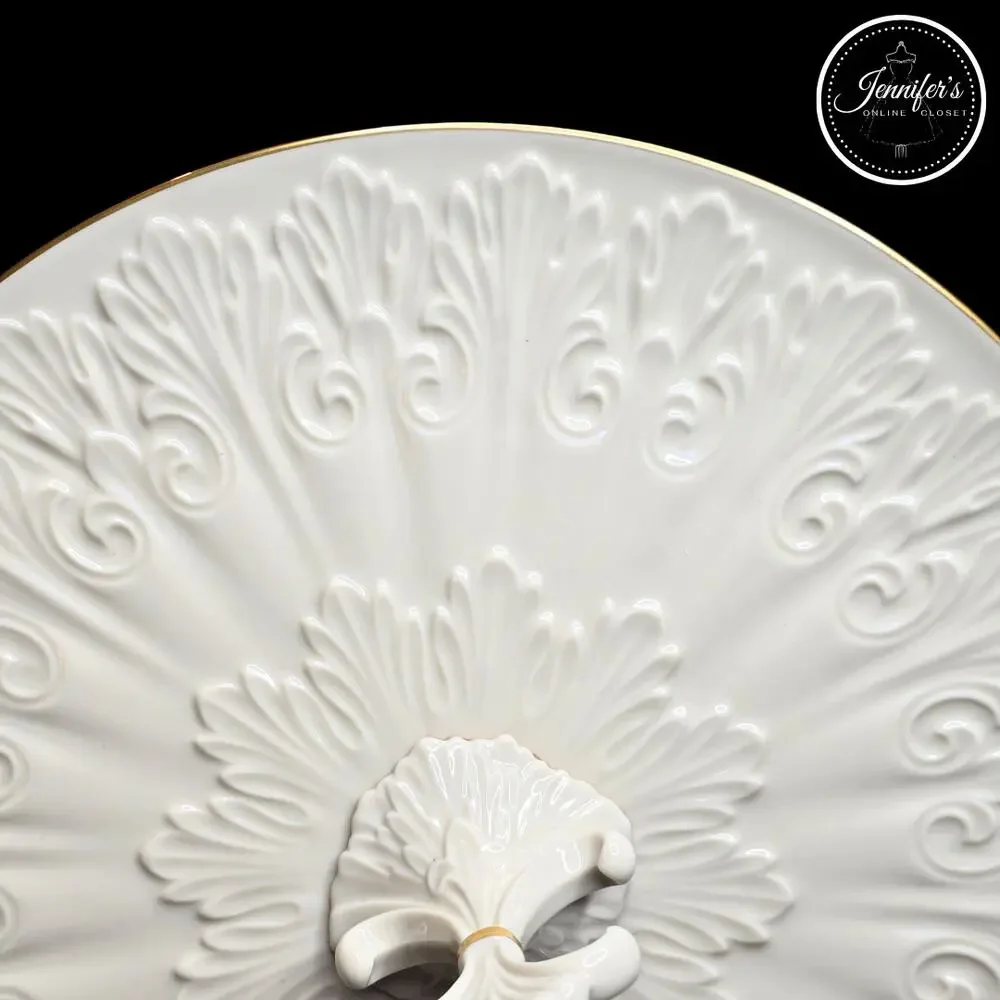 Lenox Vintage Ivory Chateau Collection Center Handle Serving Tray